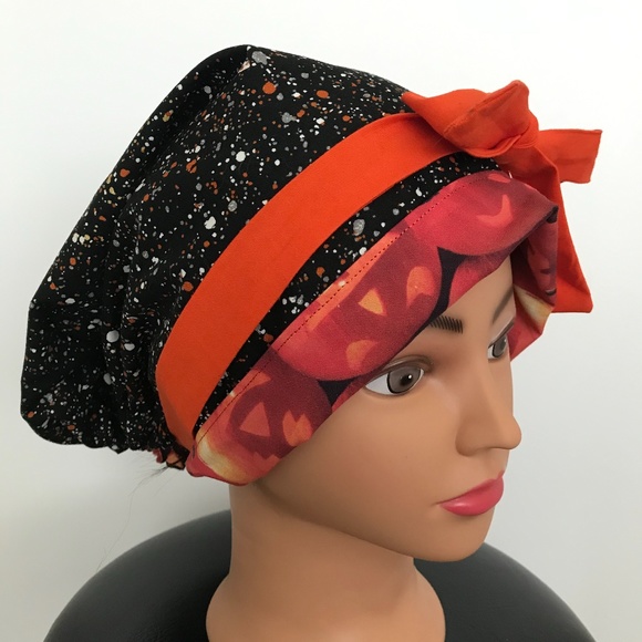 Scrub CAP/HAT *Reversible *Long Ties *Halloween - Picture 2 of 16